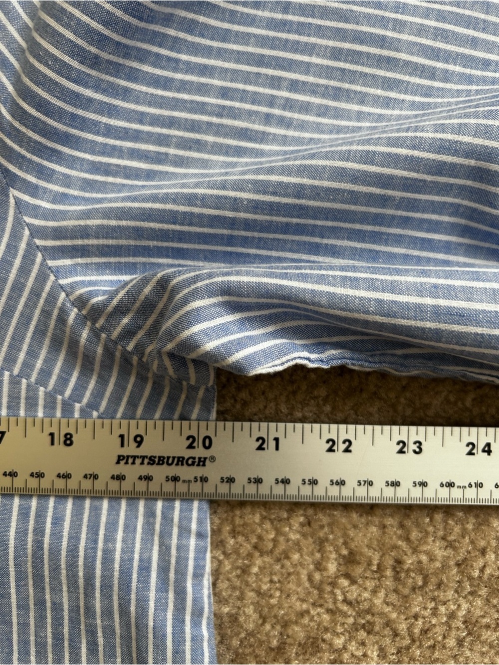 H&M Blue and White Striped Linen-Blend Dress - Picture 7 of 8
